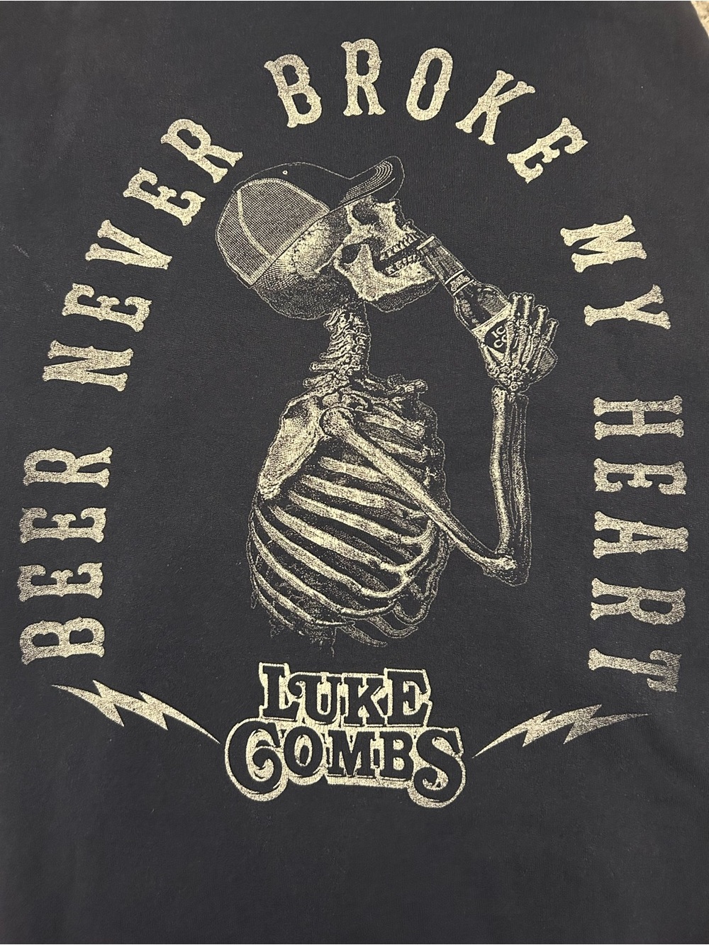 Luke Combs blue beer never broke my heart hoodie